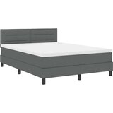 vidaXL Box Spring Krevet s Madracem i LED-om Tamno Sivi 140x200 cm Tkanina | shoptok.hr