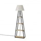 Podna lampa Pal od hrastovine, lana