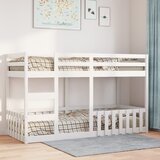 Krevet na kat bijeli 90 x 200 cm od masivne borovine | shoptok.hr