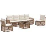 vidaXL Vrtna sedežna garnitura 7 pcs Bež in smetanasto bela poli ratan, (5000271772) | Shoptok.si