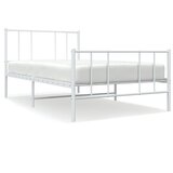 The Living Store Kovinski posteljni okvir z vzglavjem in vznožjem bel 107x203 cm - Posteljni Okvir, (21524252) | Shoptok.si
