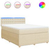 Maison Chic Box spring postelja - Vzmetna postelja z vzmetnico krem 140x200 cm blago SL23394, (21880537) | Shoptok.si