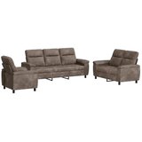  Set sofe 3 pcs Svjetlosiva Umetnička suknja koža - Svjetlosiva 1-sjedalo + 2-sjedalo (140 cm) + 3-sjedalo | shoptok.hr
