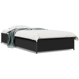 vidaXL Okvir za krevet crni 90 x 190 cm od konstruiranog drvo i metal Cijene
