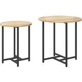  Set pomoćnih stolića 2 pcs Sonoma hrast i crna | shoptok.hr