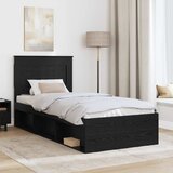  Krevetna konstrukcija Crna 75 x 190 cm Čvrsto borovo drvo | shoptok.hr