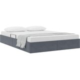 vidaXL Postelja s shranjevanjem Temno siva 153 x 203 cm Žamet, (5000123352) | Shoptok.si