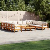 vidaXL 10-dijelna set vrtnih sofa s jastucima masivno bagremovo drvo Cijene