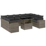 Maison Chic Seti vrtnega pohištva - Vrtna garnitura - Vrtni pohištvo set 10-delna z blazinami siv poli ratan, (21812130) | Shoptok.si