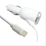 Automobilski punjač za telefone Apple iPhone / iPod, priključak Lightning, bijeli, 2A
