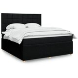 vidaXL Box spring postelja z vzmetnico črna 180x200 cm blago | Shoptok.si