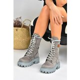 Fox Shoes Women's Gray Suede Laced Ankle Boots Cene
