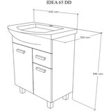 Ormarić s umivaonikom Idea 65 podni | shoptok.hr