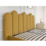 Bobochic Paris Senf žuti tapecirani bračni krevet s prostorom za odlaganje s podnicom 160x200 cm Badja – | shoptok.hr