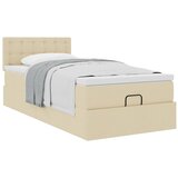  Otomanski okvir kreveta s madraca krem 90x190cm od tkanine | shoptok.hr