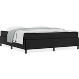 vidaXL Posteljni okvir z vzmetnico Črna 180 x 200 cm Umetna koža | Shoptok.si