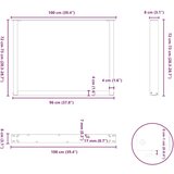  Noge za jedilno mizo U-oblika 3 kosa 100x(72-73) cm jeklo, (21828604) | Shoptok.si