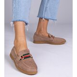 D/CEO marka niezdefiniowana Brown suede loafers with gold decoration Daliana | shoptok.hr