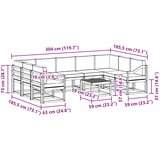  Set vanjskih sofa 10 kom. Bijela i bež Poliester | shoptok.hr