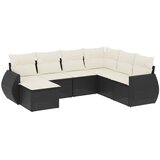  7-dijelni set vrtnih sofa od poliratana s jastucima crni Crna 71 x 62 x 69 cm | Shoptok.si