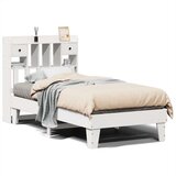 vidaXL Posteljni okvir brez vzmetnice bel 90x200 cm trdna borovina | Shoptok.si