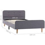 vidaXL Okvir za krevet od tkanine svjetlosivi 100 x 200 cm | shoptok.hr