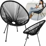 springos vrtna stolica od ratana,crna 72 x 82 x 85 cm | shoptok.hr