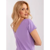 Fashion Hunters Lilac T-shirt with back neckline Fire BASIC FEEL GOOD