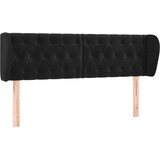 The Living Store vzglavje z ušesi črno 163x23x78/88 cm žamet - vzglavje, (21418405) | Shoptok.si