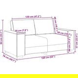  Dvosjed Kauč od lana 120 cm - 2-seater sofa (120 cm) | shoptok.hr