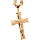 IZMAEL Ogrlica s križem JC-38714 - Zlatna / 70cm | shoptok.hr