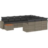  11-dijelni set vrtnih sofa od poliratana s jastucima sivi | shoptok.hr
