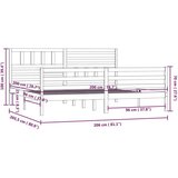 Za krevet od masivnog drva bijeli 200 x 200 cm | shoptok.hr