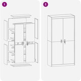 Ormarić Omarica za shranjevanje 2 pcs Bela 90 x 40 x 180 cm Jeklo, (5000152713) | Shoptok.si