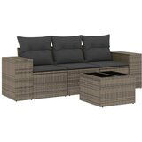  The Living Store Vrtna sedežna garnitura 4-delna z blazinami siv poli ratan - Vrtna Sedežna Garniture, (21447732) | Shoptok.si