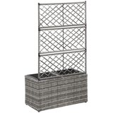  Sadilica s rešetkom i 2 posude 58x30x107 cm od poliratana siva | shoptok.hr
