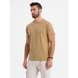 Ombre Printed cotton T-shirt with round neckline - dark olive | Shoptok.si