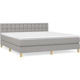 The Living Store Box spring postelja z vzmetnico svetlo siva 160x200 cm žamet - Box Spring Postelja, (21490110) | Shoptok.si