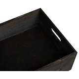 Drvena kutija s ručkama crna 40x30x13 cm puno drvo bor | shoptok.hr