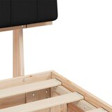  Posteljni okvir z oblazinjenim vzglavjem Črna 75 x 190 cm, (5000101671) | Shoptok.si