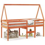 The Living Store Visoka postelja s streho voščeno rjava 80x200 cm trdna borovina - Visoka Postelja, (21495706) Cene
