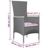  11-dijelni vrtni blagovaonski set s jastucima poliratan crni | shoptok.hr