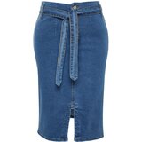Trendyol Curve Plus Size Skirt - Blue - Mini Cijene