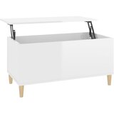 Maison Chic Klubska mizica - kavna mizica - Nizka mizica visok sijaj bela 90x44,5x45 cm inženirski les, (21752290) Cene
