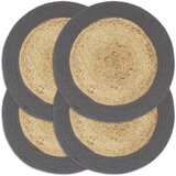  Podmetači 4 kom prirodna i antracit boja 38 cm od jute i pamuka | shoptok.hr