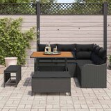  Sjedeća garnitura za vrt 8 kom. 7-Broj sjedala Crna 100 x 100 x 71 cm | shoptok.hr