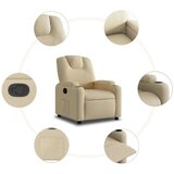vidaXL Naslanjač kremne barve, blago | Shoptok.si