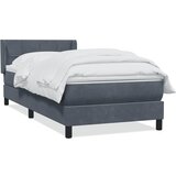Box spring krevet s madracem tamnosivi 80 x 220 cm baršunasti | shoptok.hr