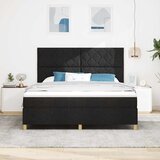  LED Box Spring Krevet s uzglavljem Crna 180 x 200 cm tkanina | shoptok.hr