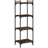  The Living Store Knjižna omara 4-nadstropna dimljen hrast 40x30x120 cm inž. les - Knjižna Omara, (21442795) | Shoptok.si